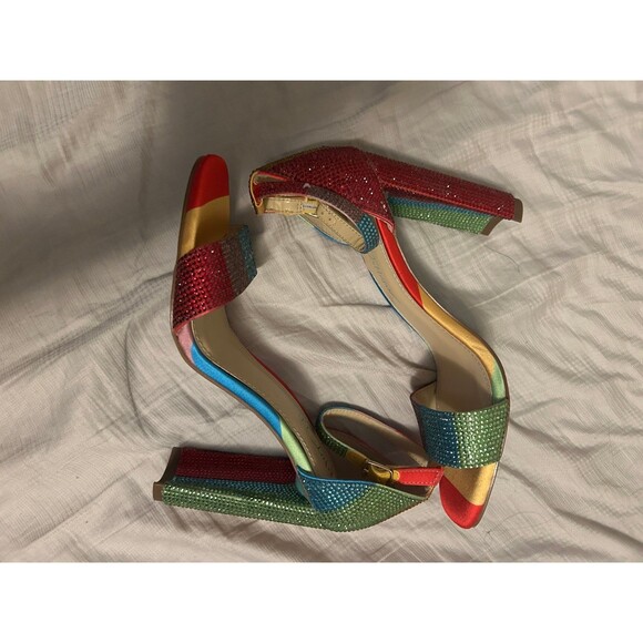 BETSEY JOHNSON SABRINA RAINBOW HEELS SZ 7 new - Picture 5 of 6